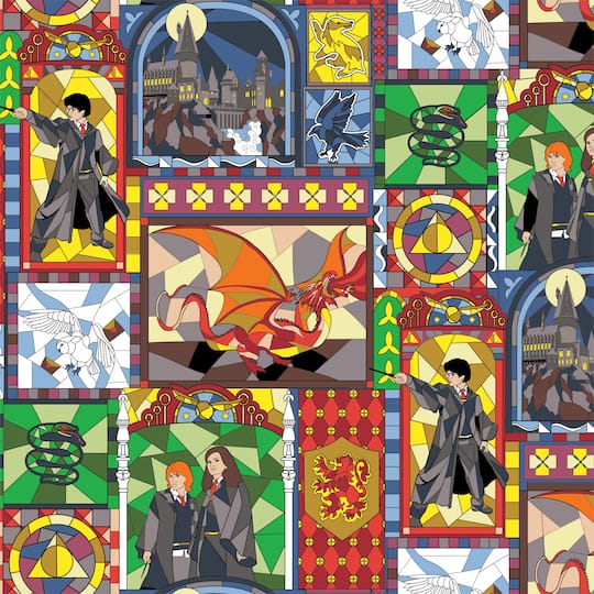 Harry Potter™ Stained Glass Cotton Fabric